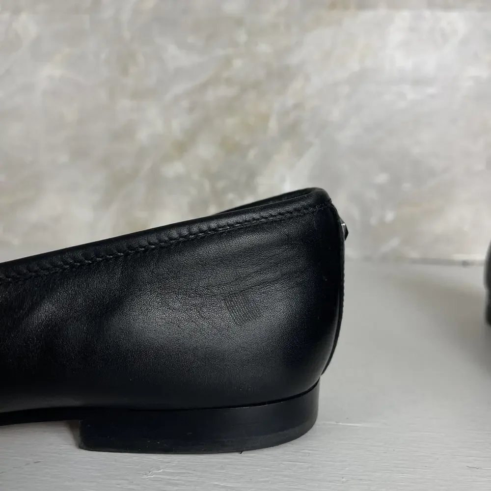 Sam Edelman Leon Black Leather Loafers US 10M Classic Slip-on Round Toe